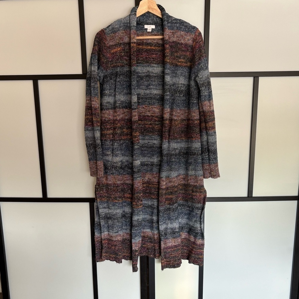 J Jill multicolor open cardigan sweater. Size small